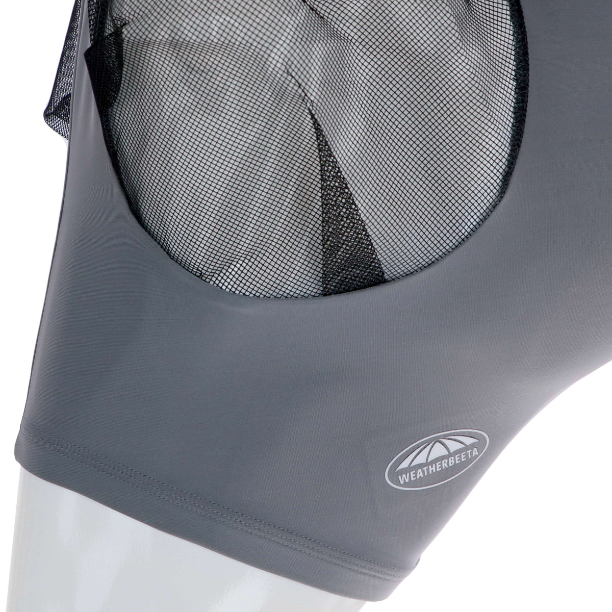 WeatherBeeta Fliegenmaske Stretch Bug Eye Saver mit Ohren Grau/Schwarz