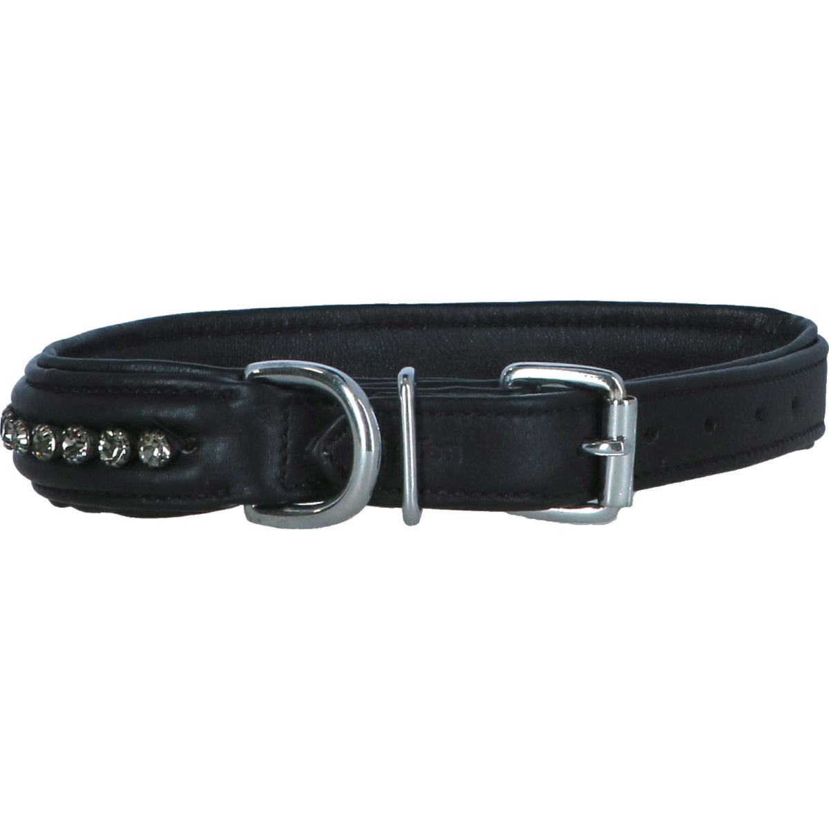 Kieffer Hundehalsband Ultrasoft Fashion Schwarz mit Kristallen