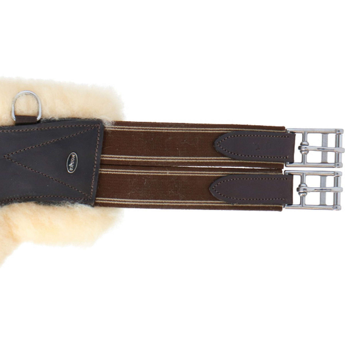 Horka Sattelgurt Sheepskin Leder Braun/Silber