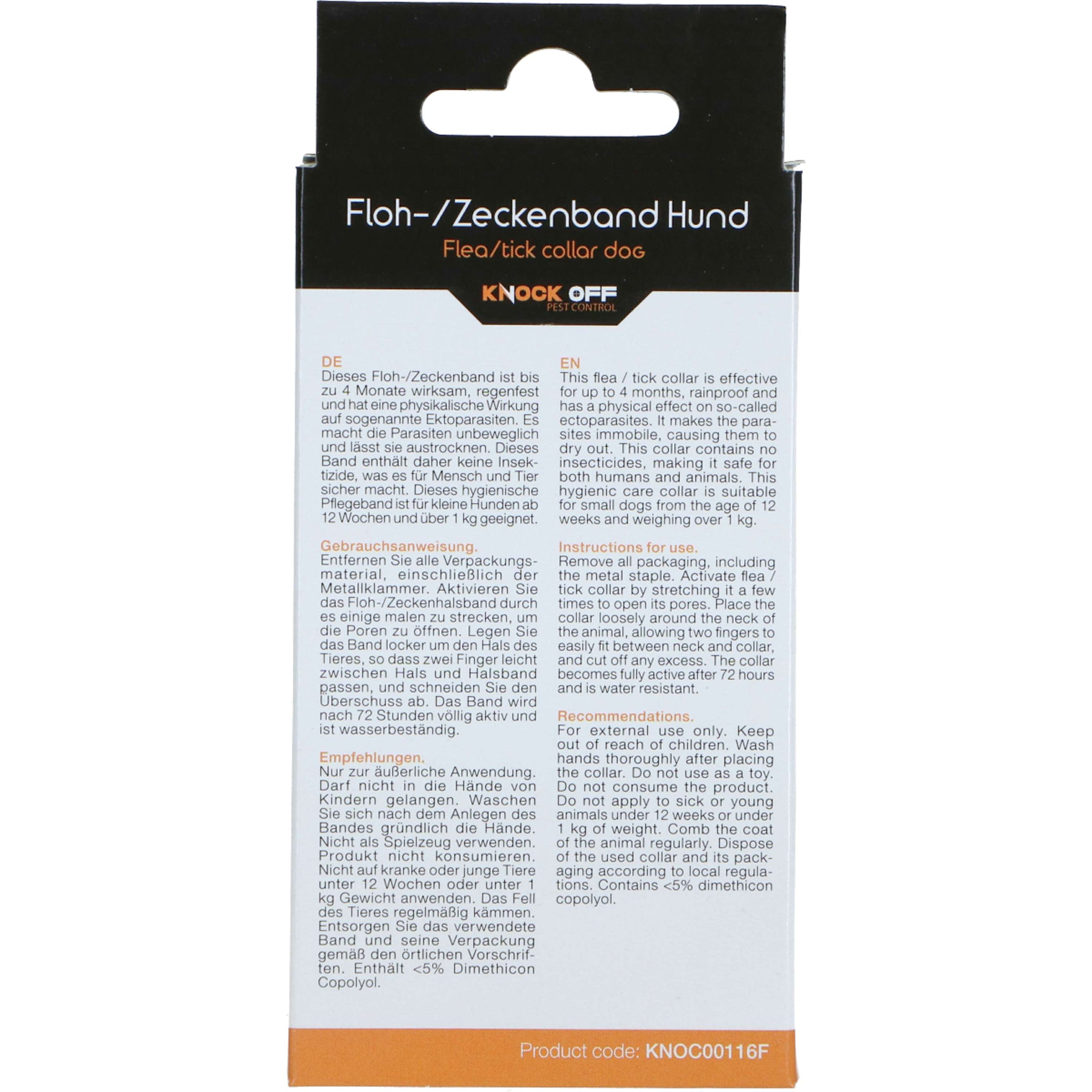Knock Off Zecken & Flohhalsband kleiner Hund DE/EN Knock Off Zecken & Flohhalsband kleiner Hund DE/EN
