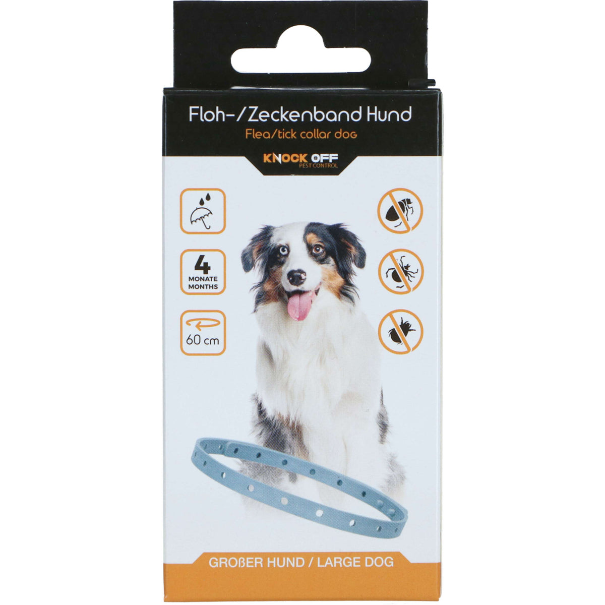 Knock Off Zecken & Flohhalsband Hund DE/EN