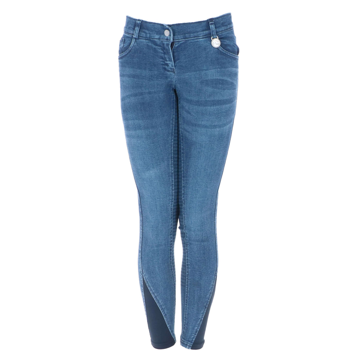 HKM Reithose Denim Silikon Besatz Kids Hellblau/Denim