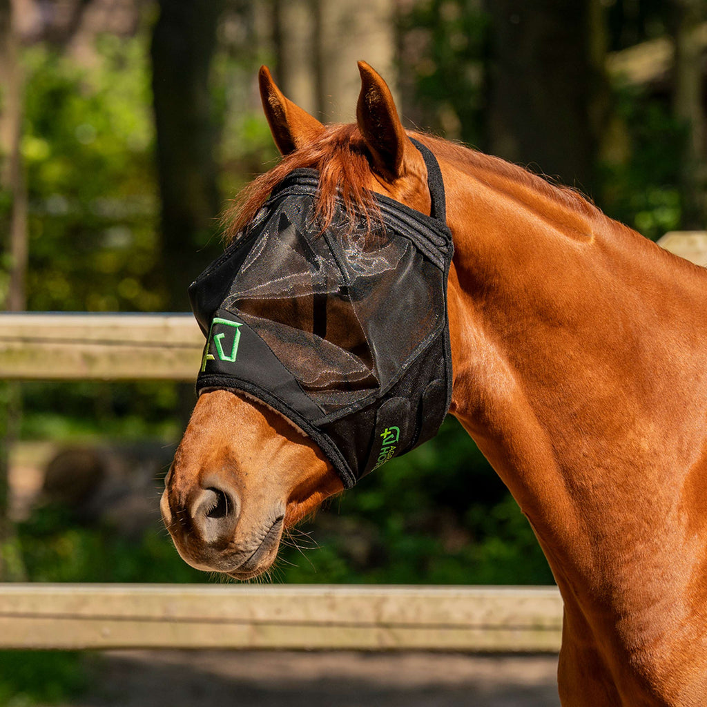 Agradi Horse Fliegenmaske Fine Mesh Ohne Ohren Schwarz