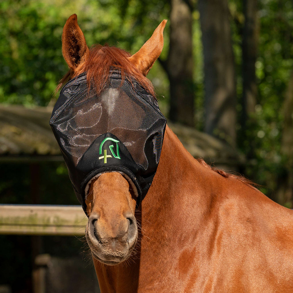 Agradi Horse Fliegenmaske Fine Mesh Ohne Ohren Schwarz