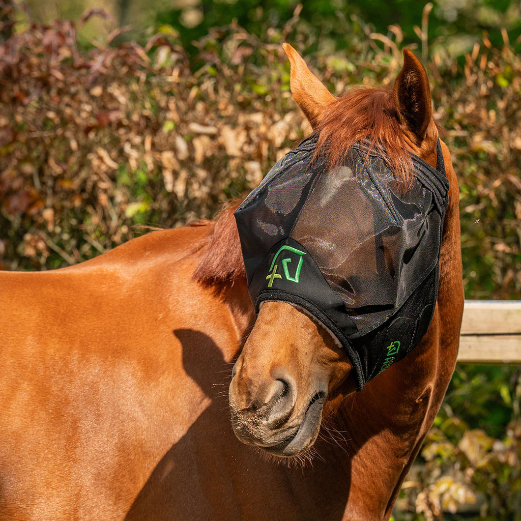 Agradi Horse Fliegenmaske Fine Mesh Ohne Ohren Schwarz