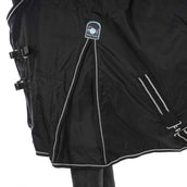 Riding World Regendecke Oxford 300D Fleece Fütterung Schwarz