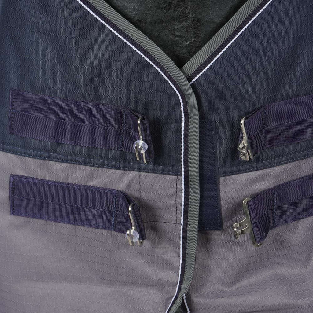 EQUITHÈME Regendecke Tyrex 600D 50g Navy/Grau Dots
