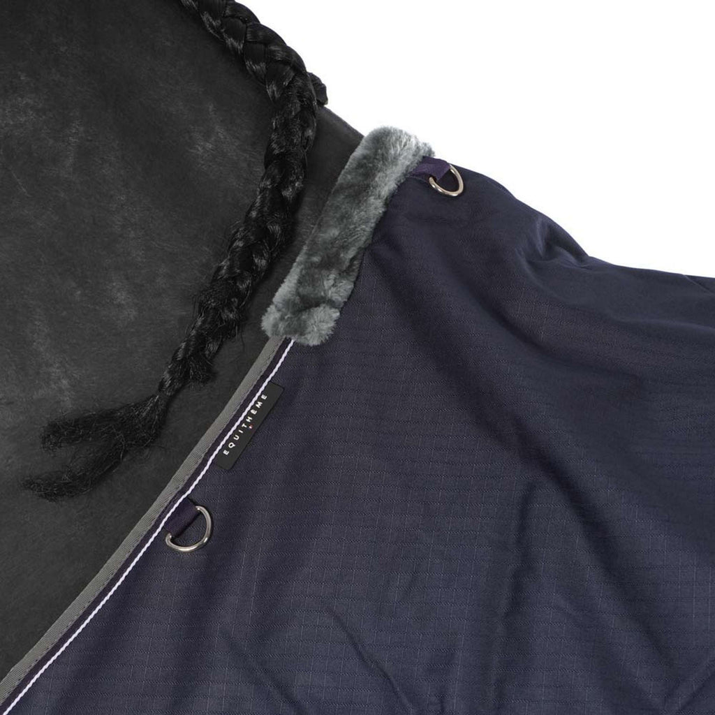 EQUITHÈME Regendecke Tyrex 600D 50g Navy/Grau Dots