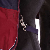 EQUITHÈME Outdoordecke Tyrex 1200D 0g mit Halbem Hals Navy/Bordeaux