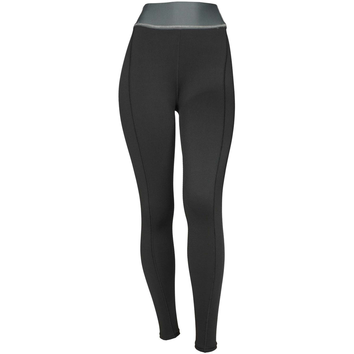 EQUITHÈME Reitleggings Tea Pull-On Silikon Kniebesatz Schwarz/Khaki