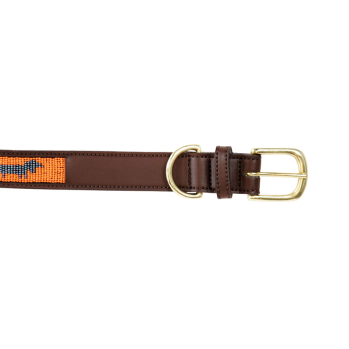 Kentucky Kragen Handgemachte Perlen Orange & Dog