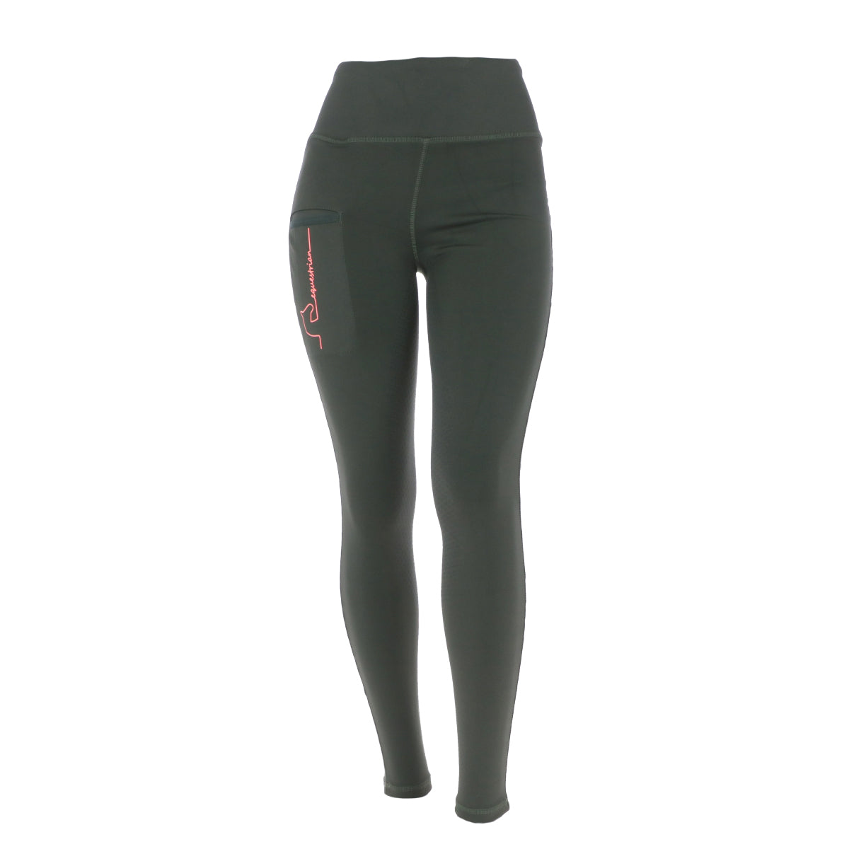 HKM Reitleggings Equestrian Full Grip Dunkelgrün