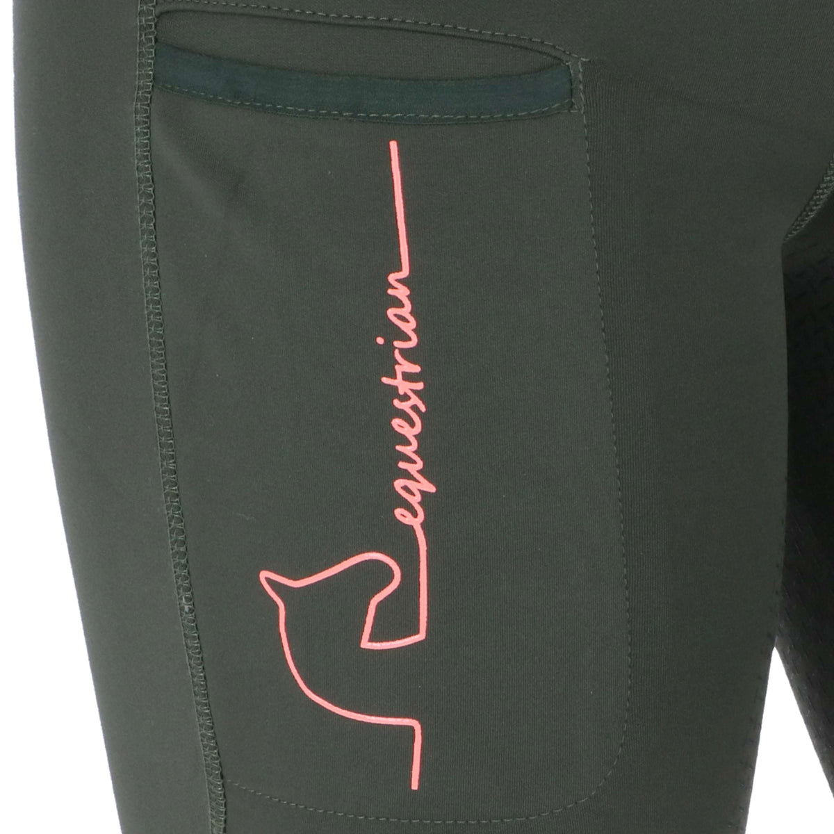 HKM Reitleggings Equestrian Full Grip Dunkelgrün