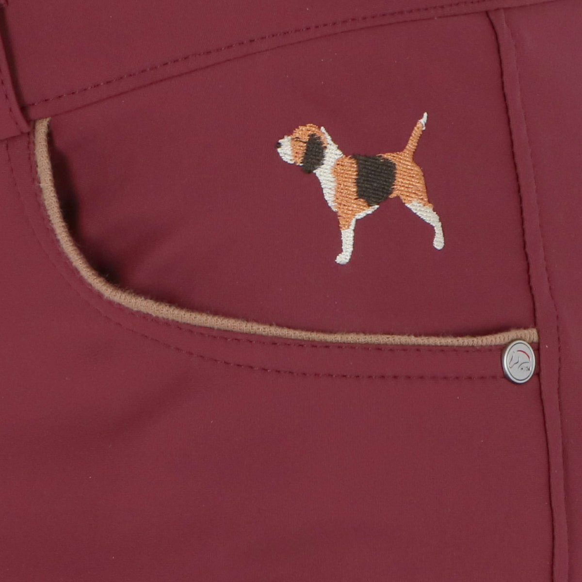 HKM Reithose Beagle Knie Grip Bordeaux