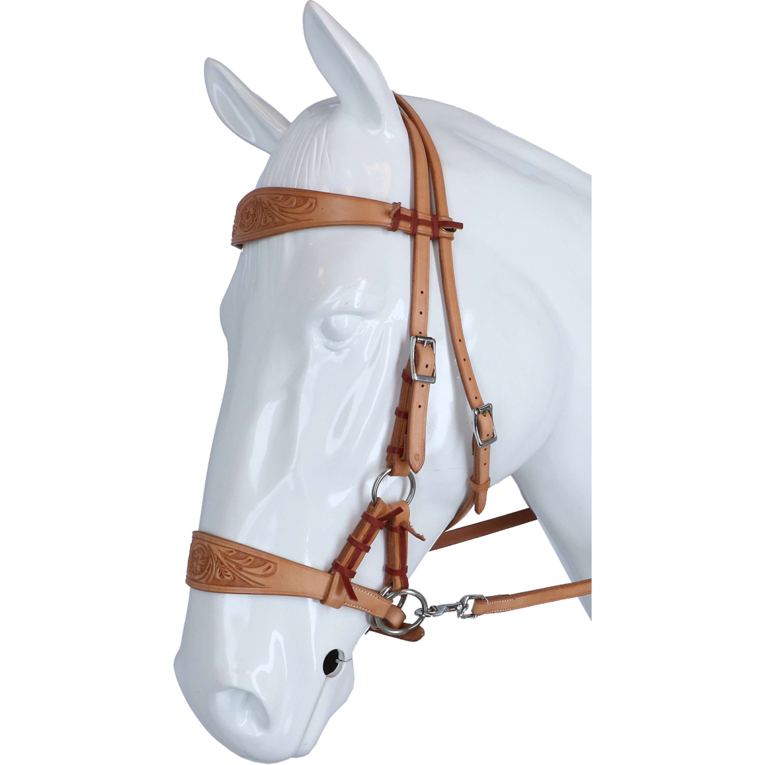 F.R.A. Gebisslose Trense Diego Side Pull Snapzügel Western Naturell F.R.A. Gebisslose Trense Diego Side Pull Snapzügel Western Naturell