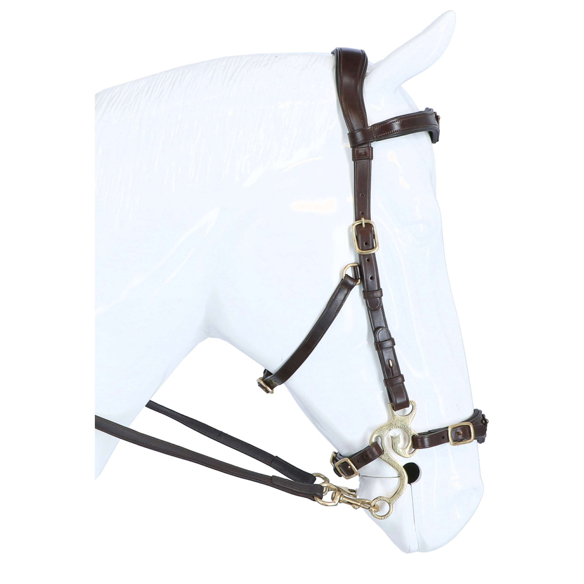 F.R.A. Hackamore Imperial Softleder Zügel Havanna