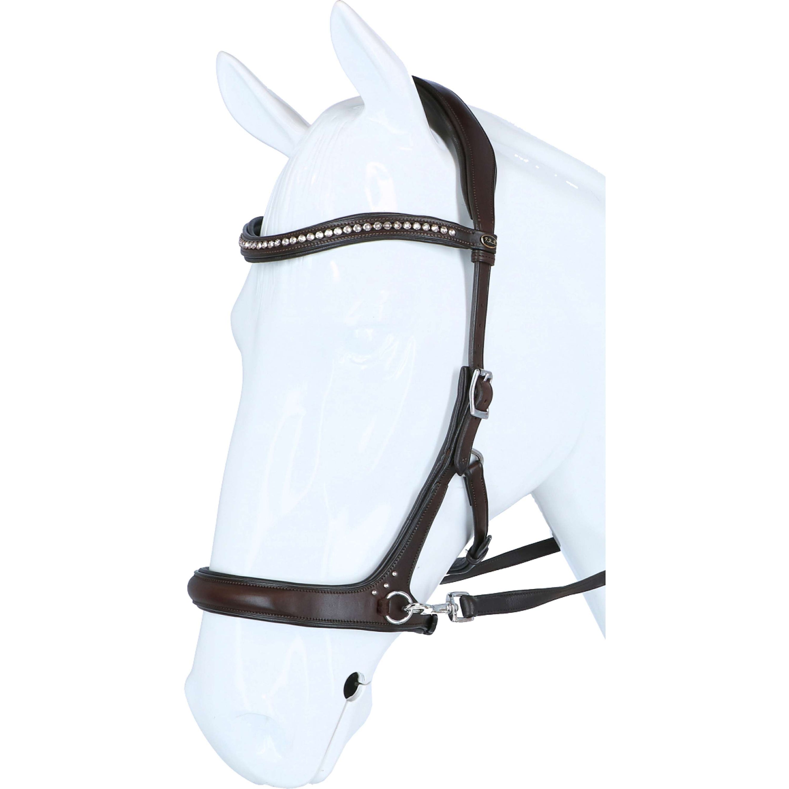 F.R.A. Gebisslose Trense Rebecca Side Pull Softleder Zügel Havanna F.R.A. Gebisslose Trense Rebecca Side Pull Softleder Zügel Havanna