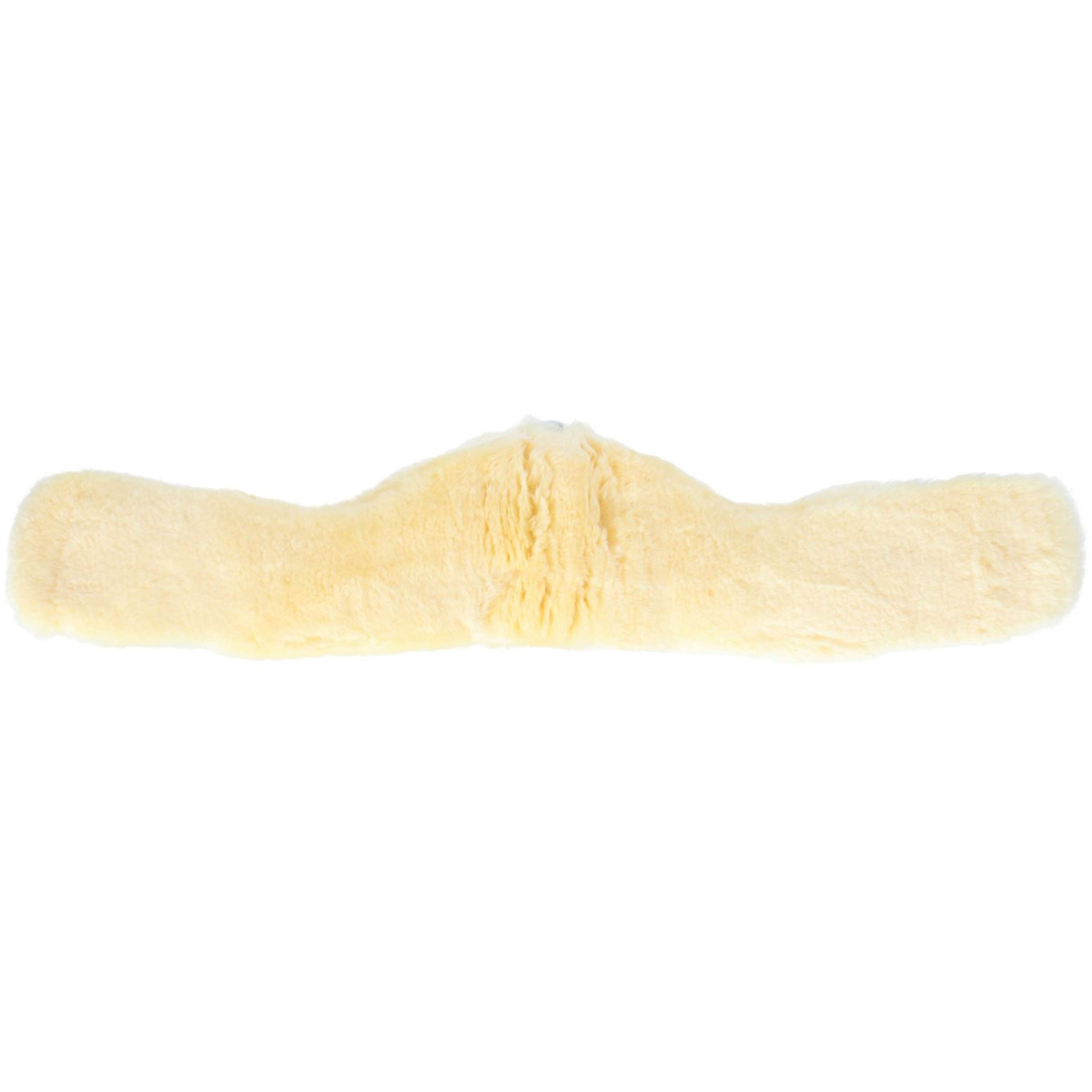 HKM Sattelgurt Lammfell Schwarz/Naturell