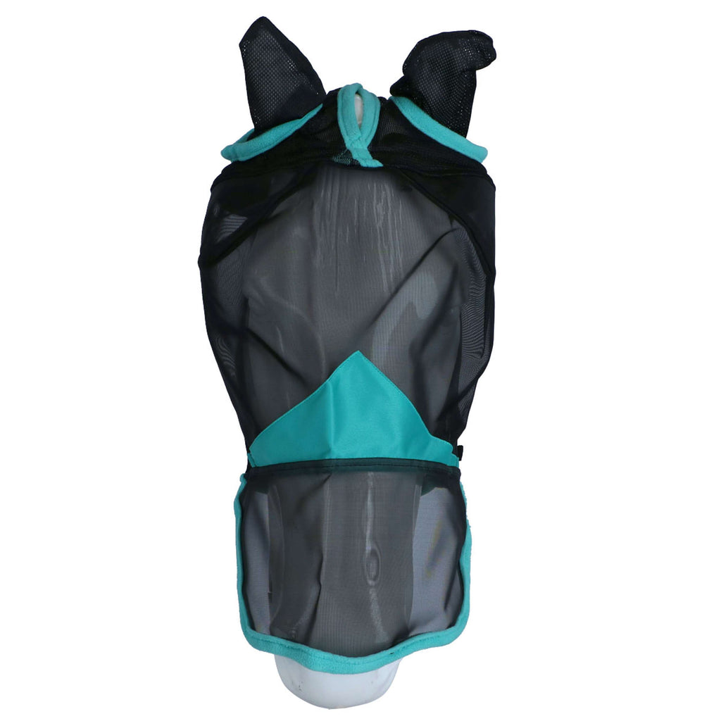WeatherBeeta Fliegenmaske ComFiTec Deluxe Fine Mesh mit Ohren und Nase Schwarz/Türkis