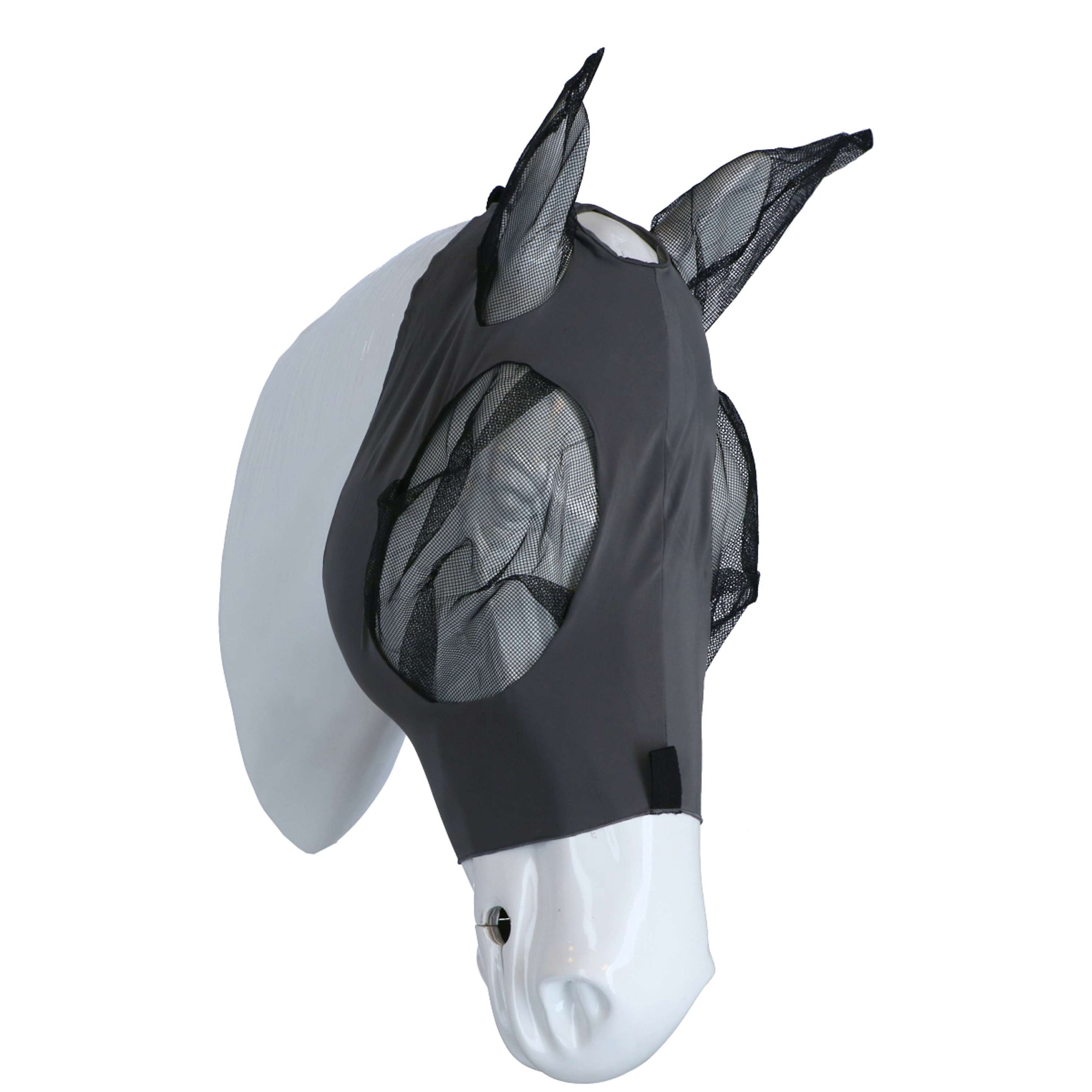 WeatherBeeta Fliegenmaske Deluxe Stretch Bug mit Ohren Grau/Schwarz WeatherBeeta Fliegenmaske Deluxe Stretch Bug mit Ohren Grau/Schwarz