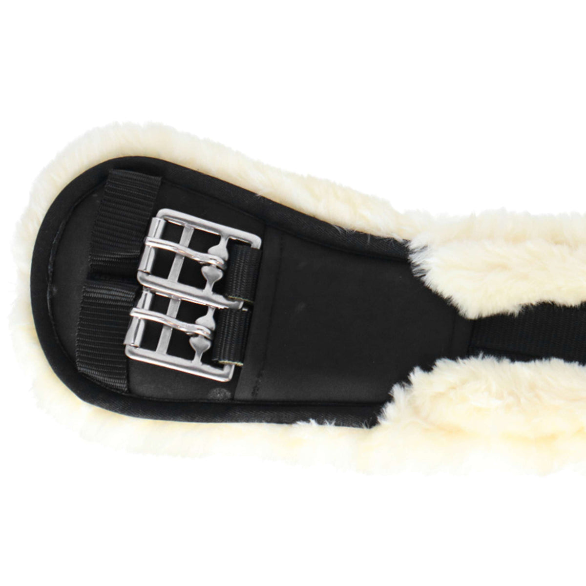 Covalliero Sattelgurt Faux Fur Schwarz