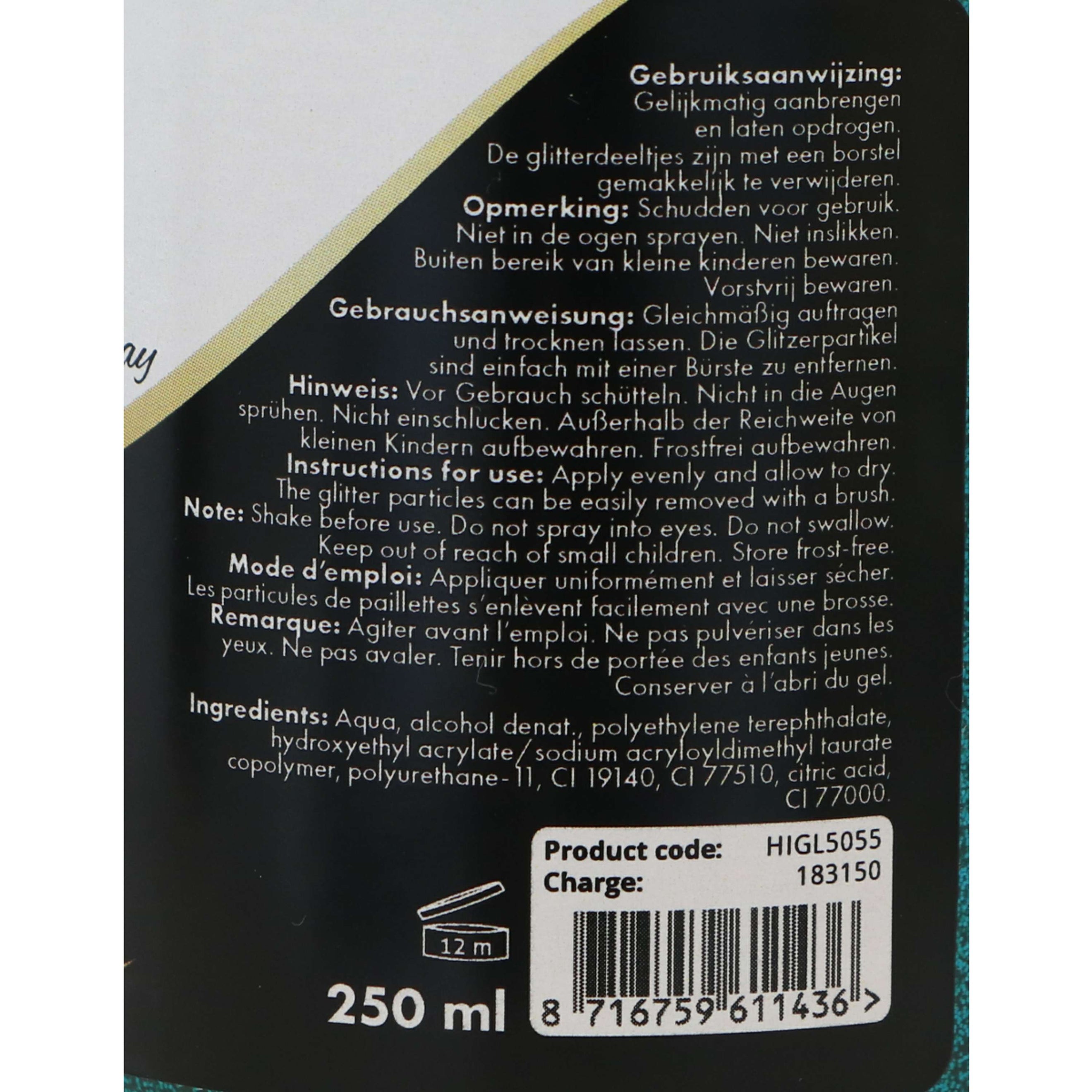 Excellent Glitzerspray Hi Gloss Türkis Excellent Glitzerspray Hi Gloss Türkis