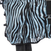 HKM Fliegendecke Zebra mit Halsteil Aqua/Schwarz