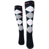 HV Polo Socken Argyle Schwarz/SilbergrauMelange/Rose