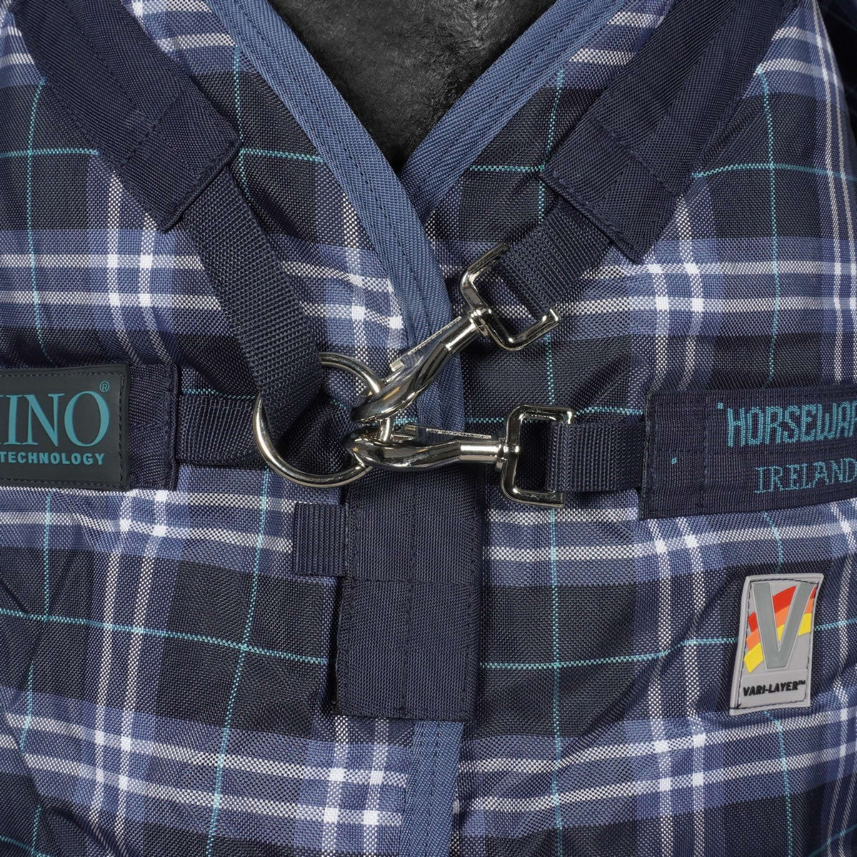 Rhino by Horseware Plus Turnout Heavy Varilayer Navy Check/Indigo