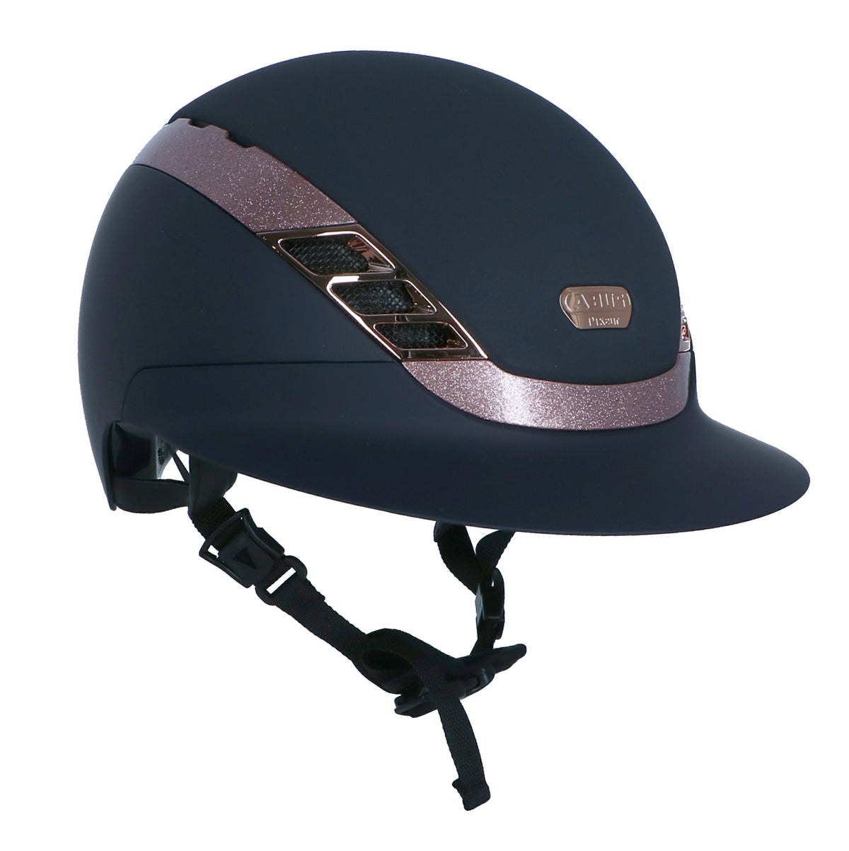 Pikeur X Abus Reithelm AirLuxe SUPREME L.V. Midnight Blue/Rose Gold