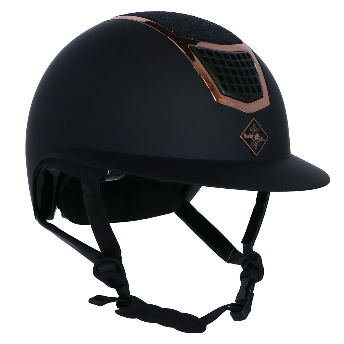 Fair Play Reithelm Quantinum Eclipse Rosegold Wide Visor Schwarz