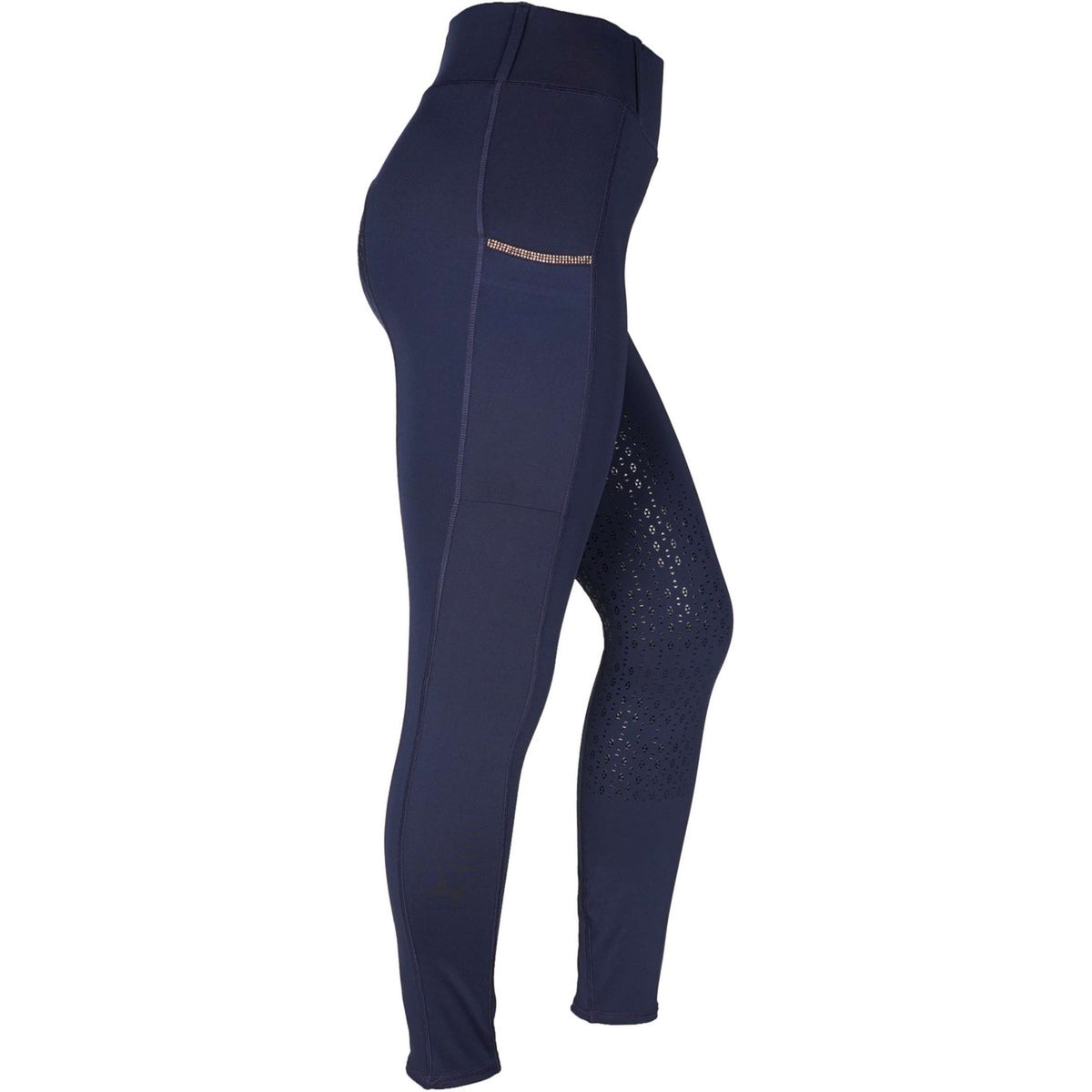 Rebel Pull On Reitleggings Crystal Full Grip Navy