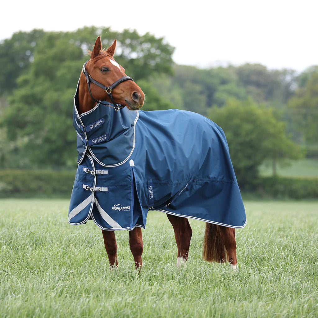 Shires Regendecke Original 50 Turnout mit Halsteil Ocean