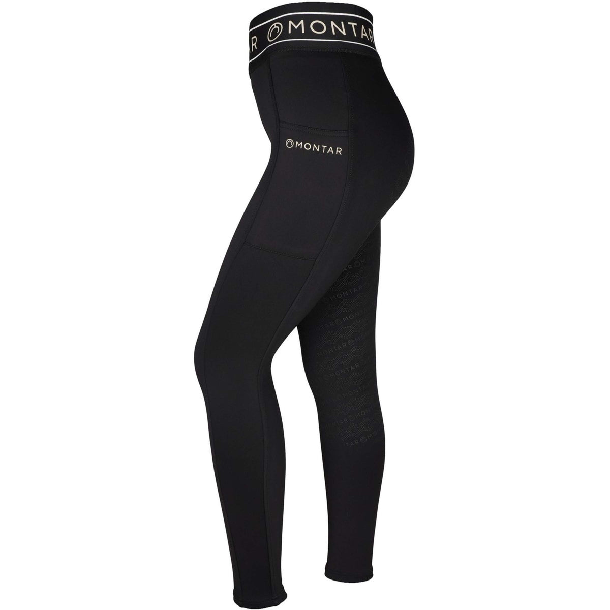 Montar Reitleggings MoMellani Viv Full Grip Schwarz/Beige