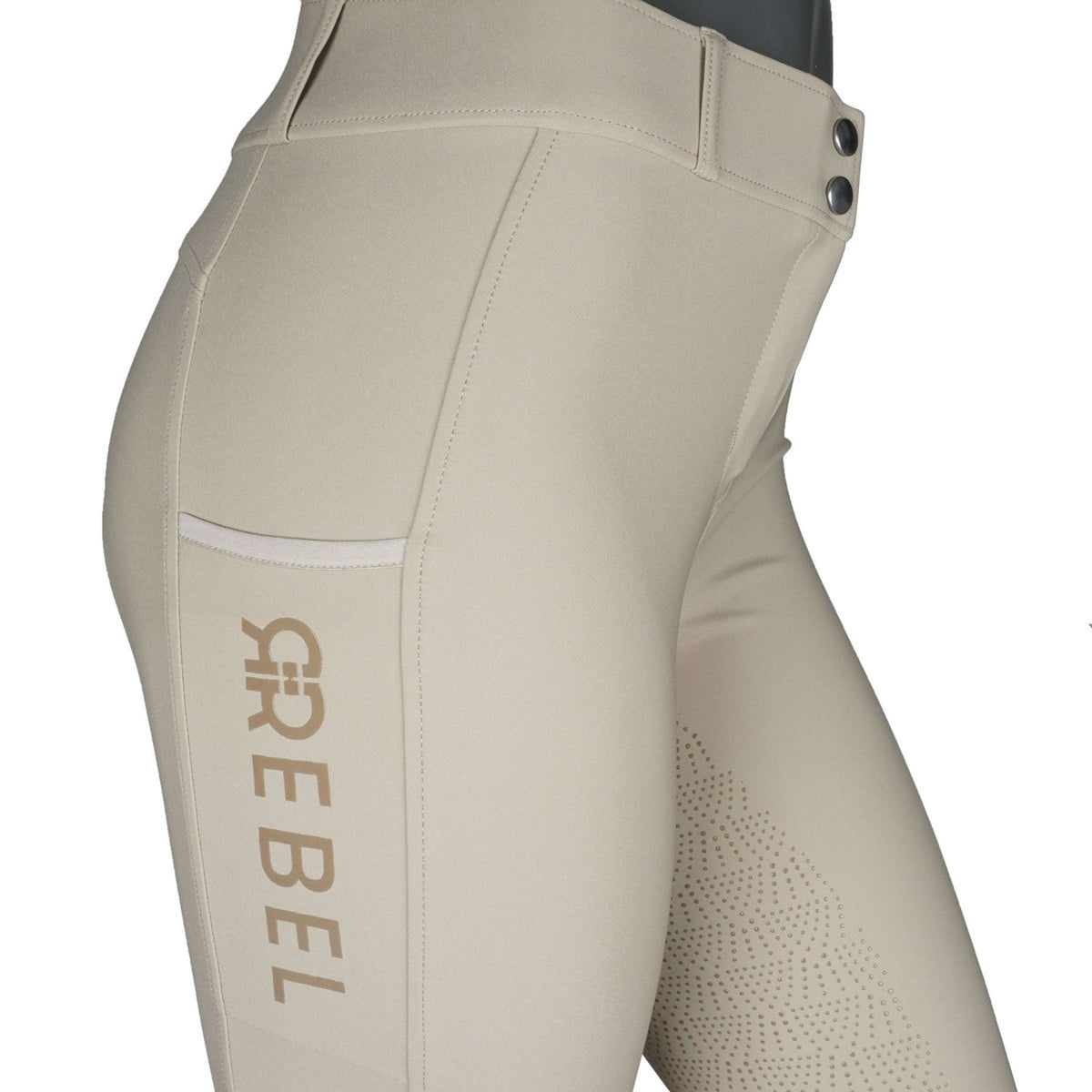 Rebel Reithose Highwaist Thigh Pocket Full Grip Beige