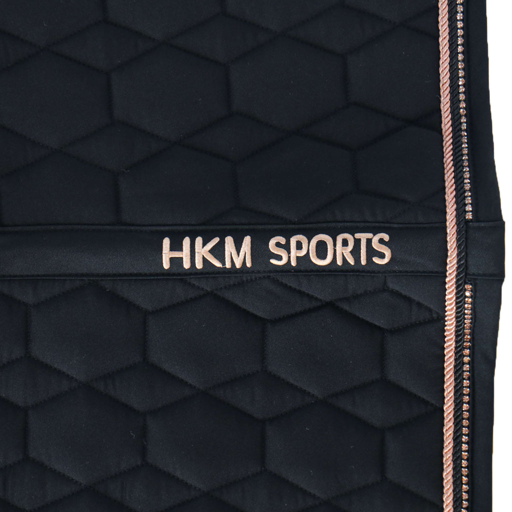 HKM Schabracke Rosegold Glamour Dressur Schwarz/Roségold