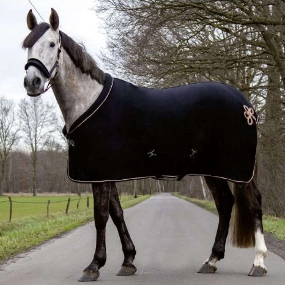 HKM Abschwitzdecke Rosegold Glamour Schwarz/Roségold