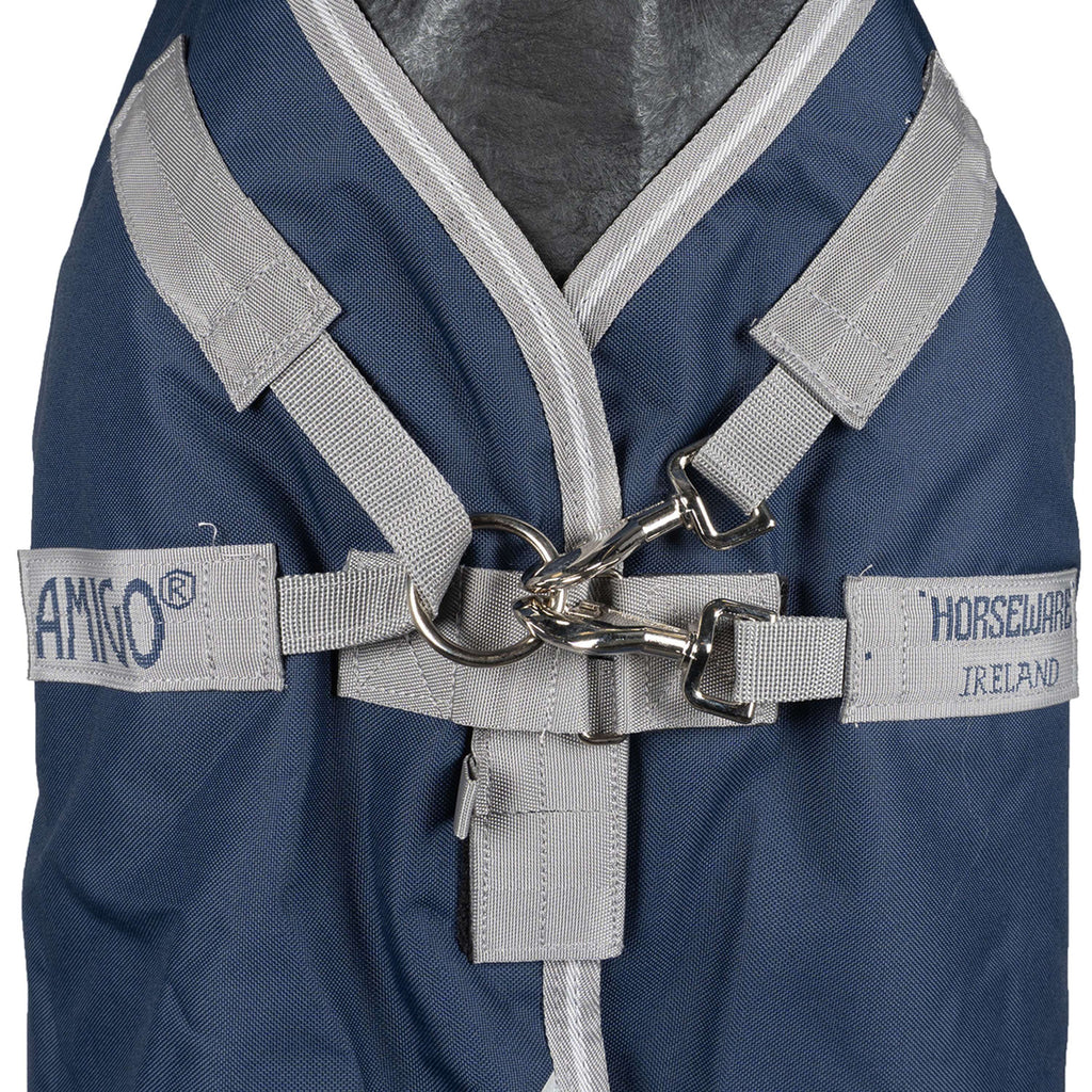 Amigo Turnout Rug Integrated 1200D 150g Navy/Titanium Grey/Silver