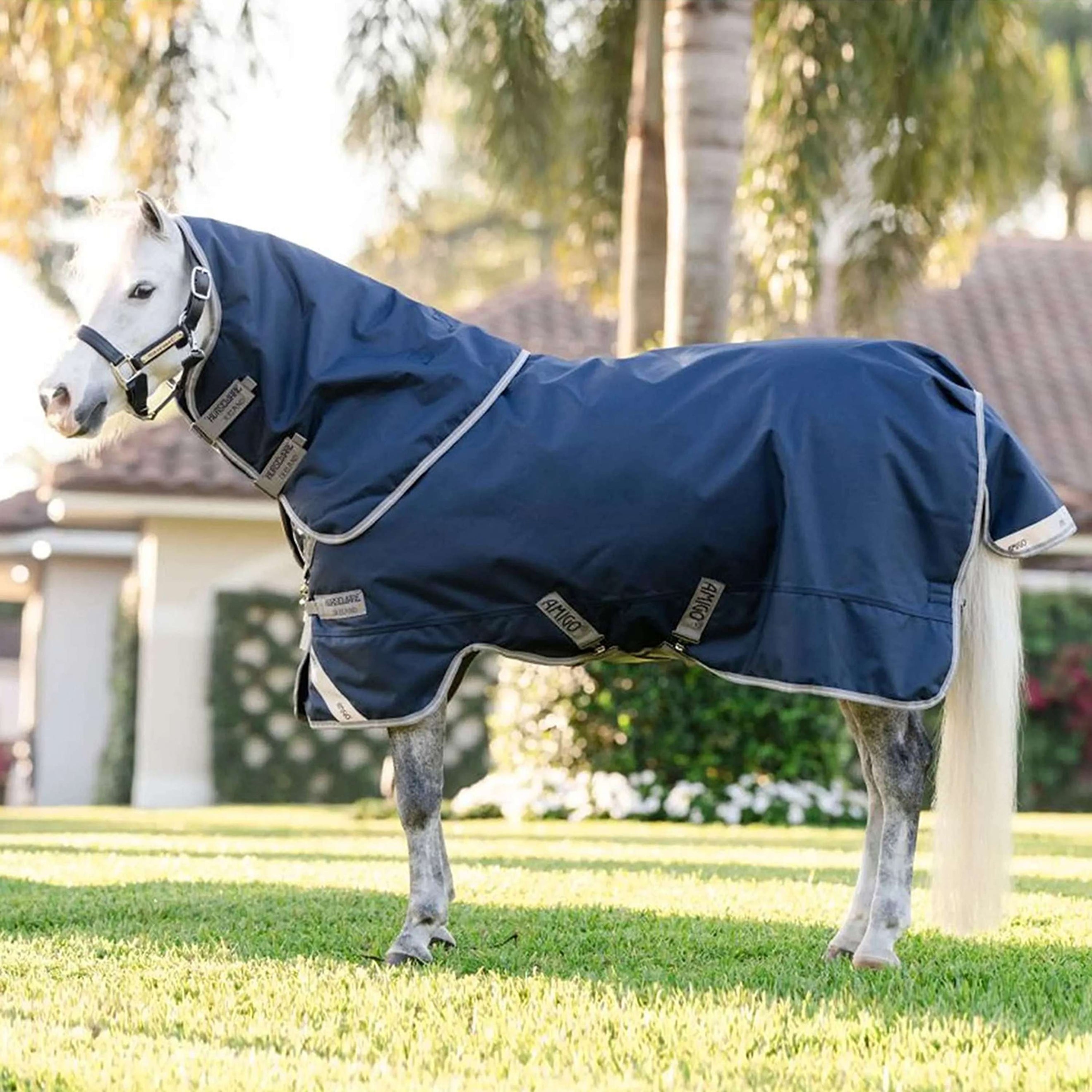 Amigo Turnout Rug 1200D Plus Pony 250g Navy/Titanium Grey/Silver Amigo Turnout Rug 1200D Plus Pony 250g Navy/Titanium Grey/Silver
