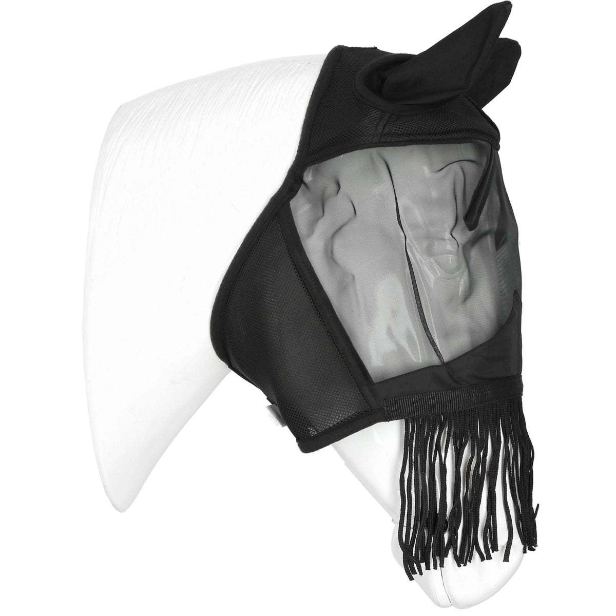 EQUITHÈME Fliegenmaske Franges mit UV-Schutz Schwarz