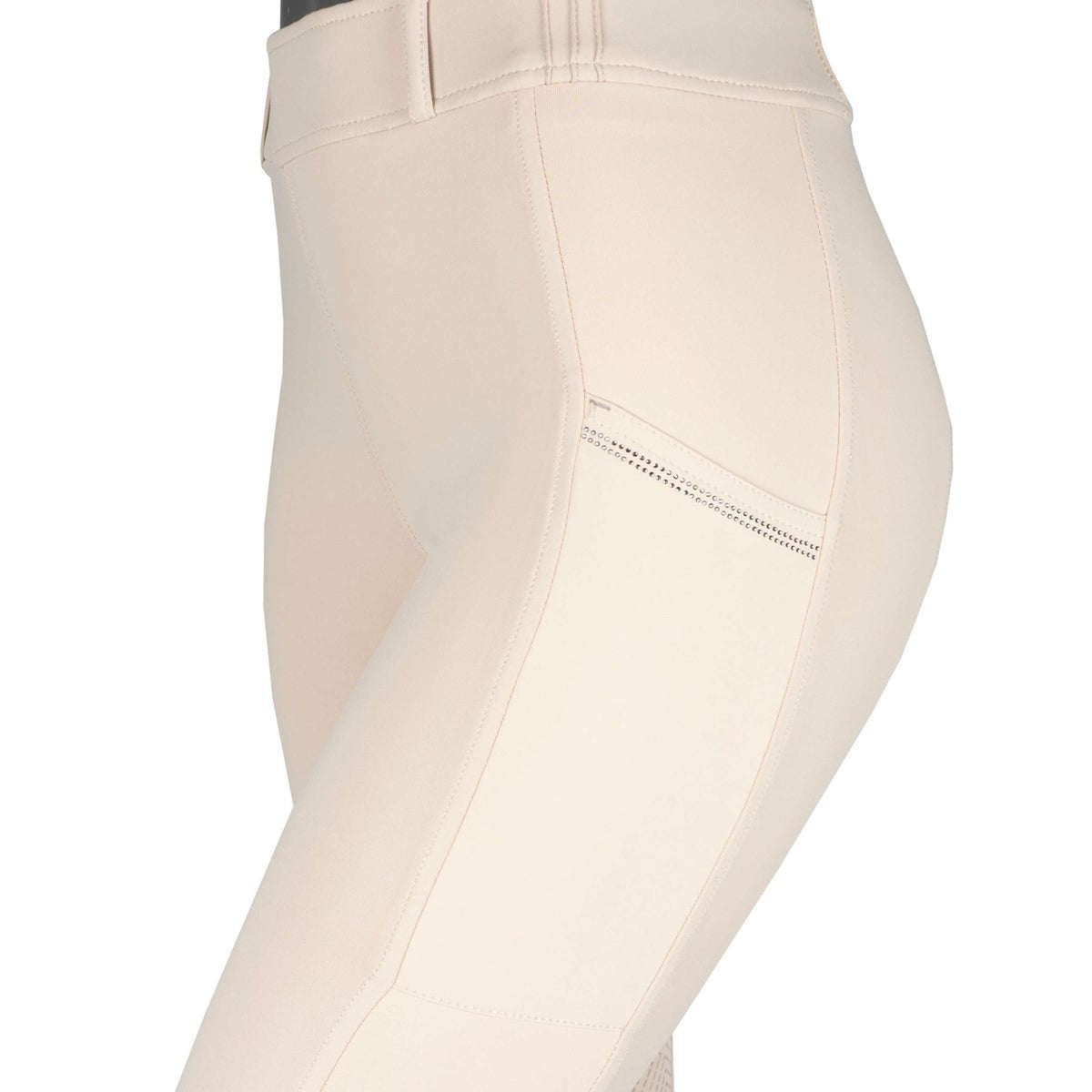 Montar Reitleggings MoZuna Gun Metal Crystals Full Grip Warm Light Grey