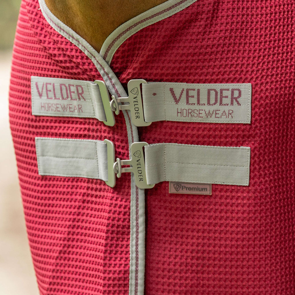 Velder Horsewear Premium Waffle Cooler Rug Maulbeeren Rot