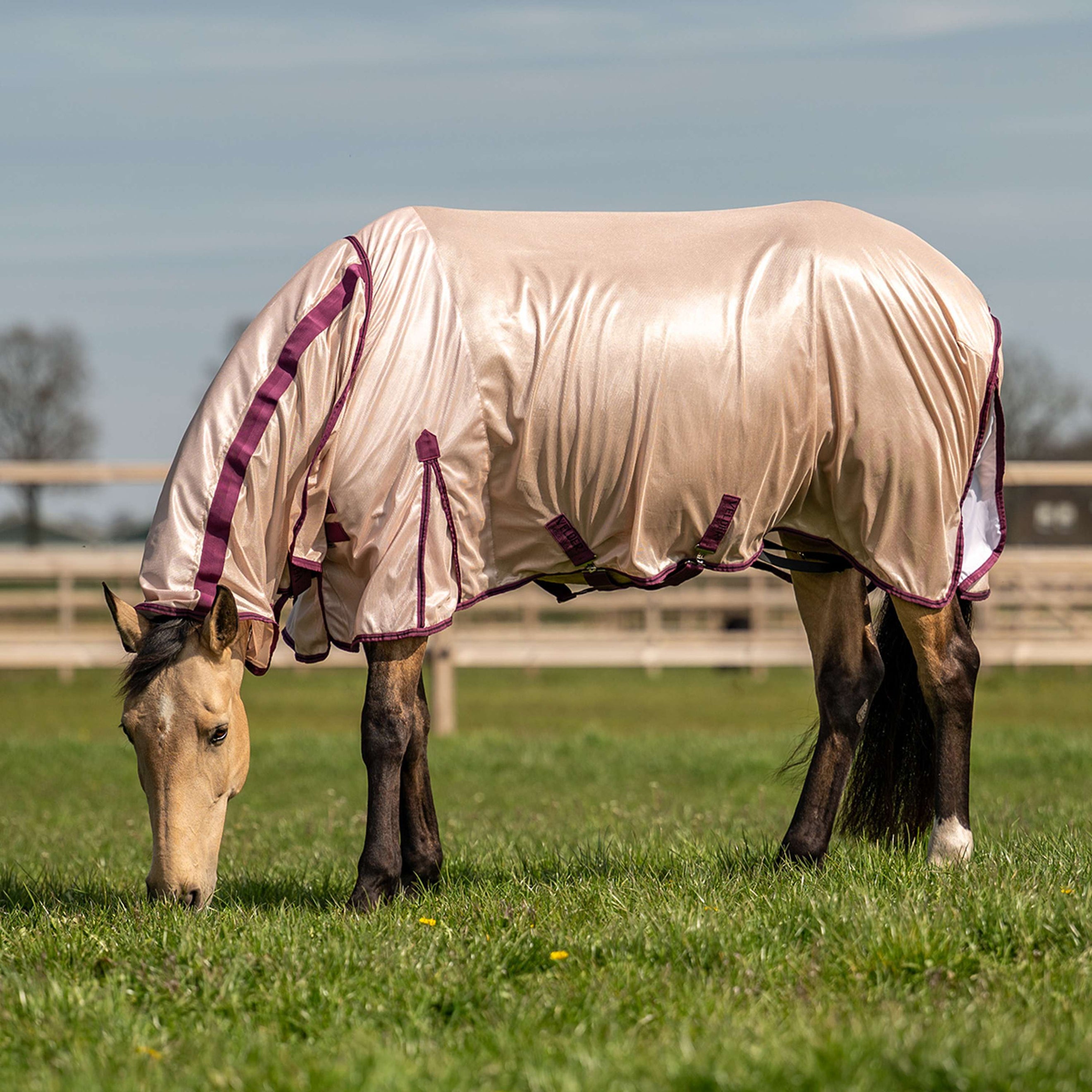 Velder Horsewear Fliegendecke Mesh mit Halsteil Earth Grey
