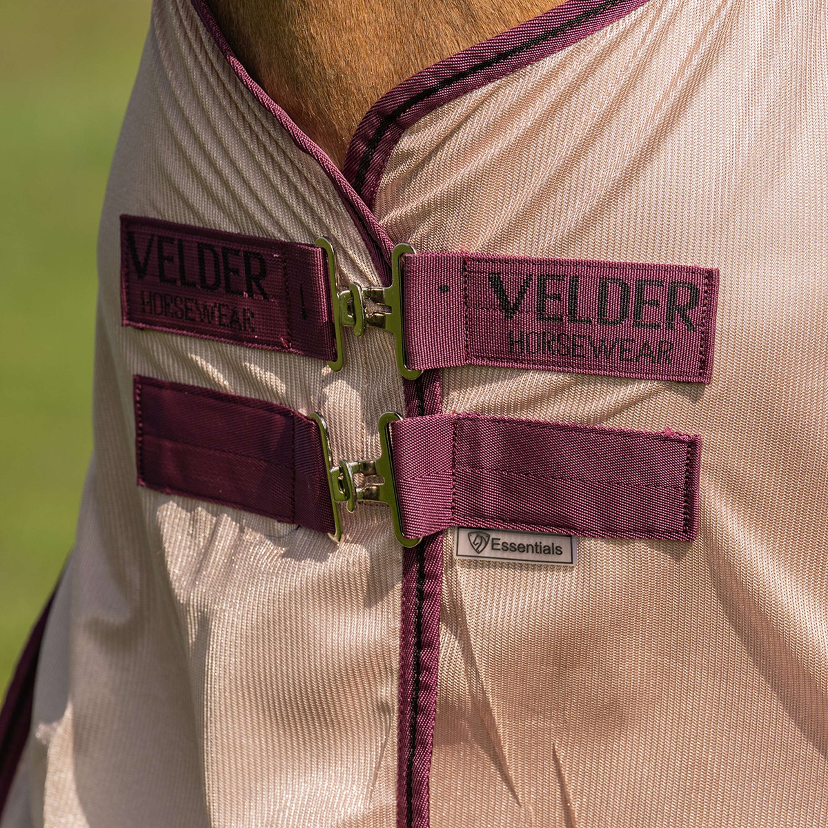 Velder Horsewear Essentials Fliegendecke Mesh mit Halsteil Earth Grey