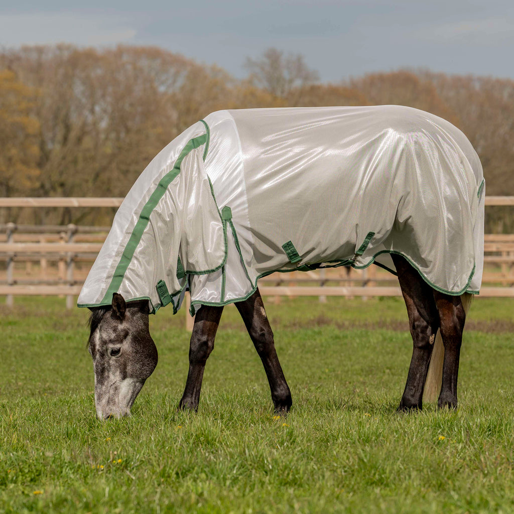 Velder Horsewear Essentials Fliegendecke Mesh mit Halsteil Silber