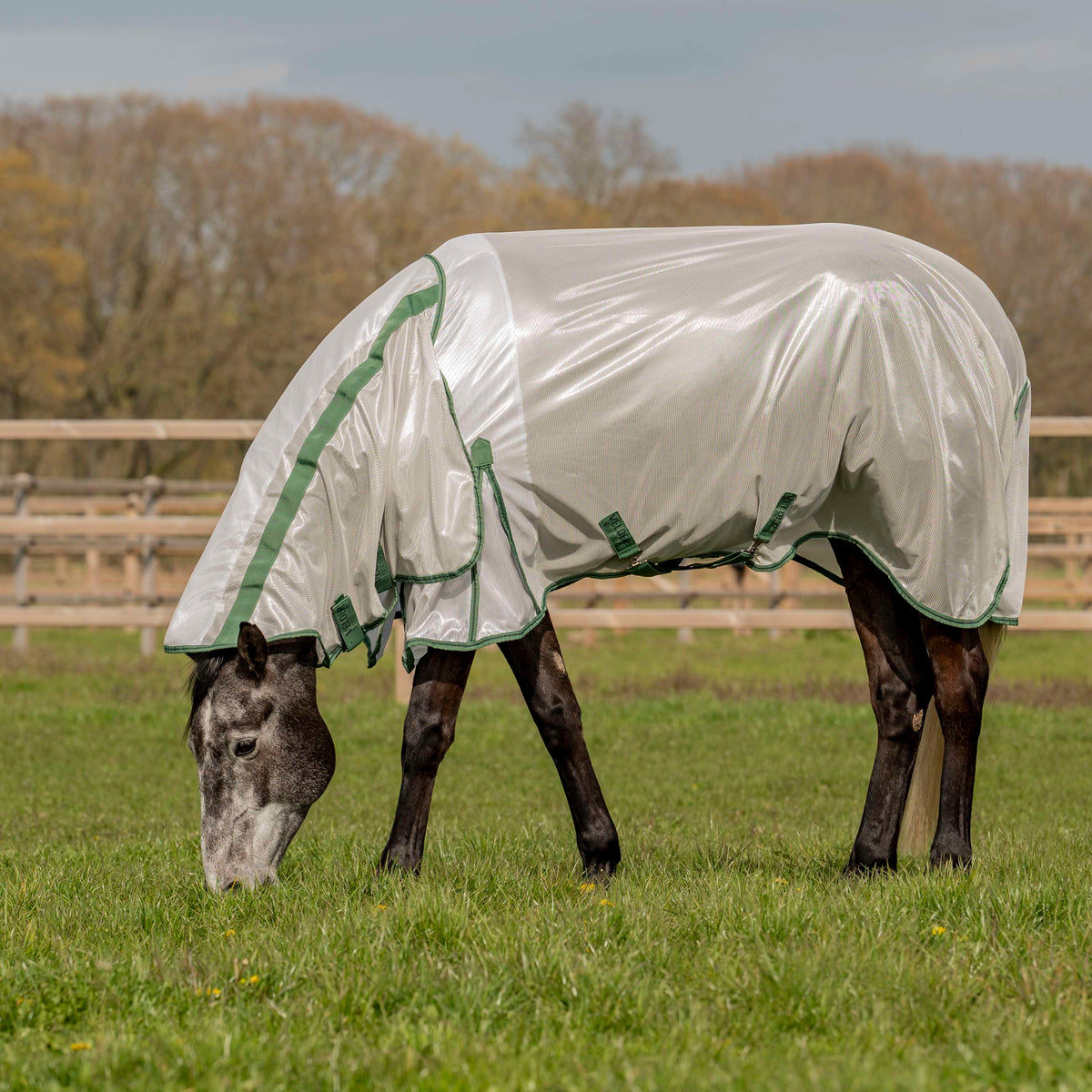 Velder Horsewear Fliegendecke Mesh mit Halsteil Silber