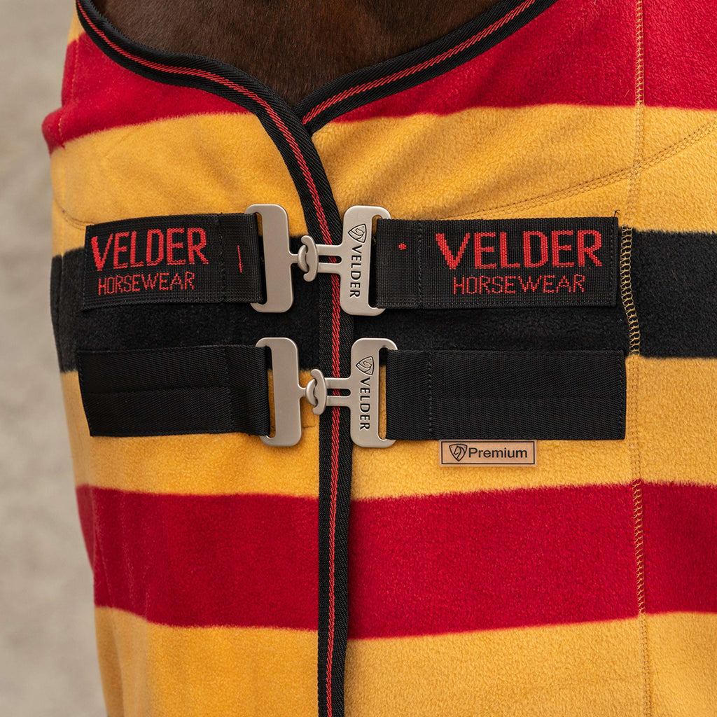 Velder Horsewear Premium Deluxe Fleece Cooler Rug Schwarz/Gelb