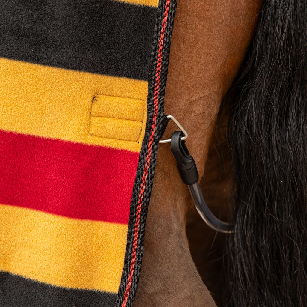 Velder Horsewear Premium Deluxe Fleece Cooler Rug Schwarz/Gelb