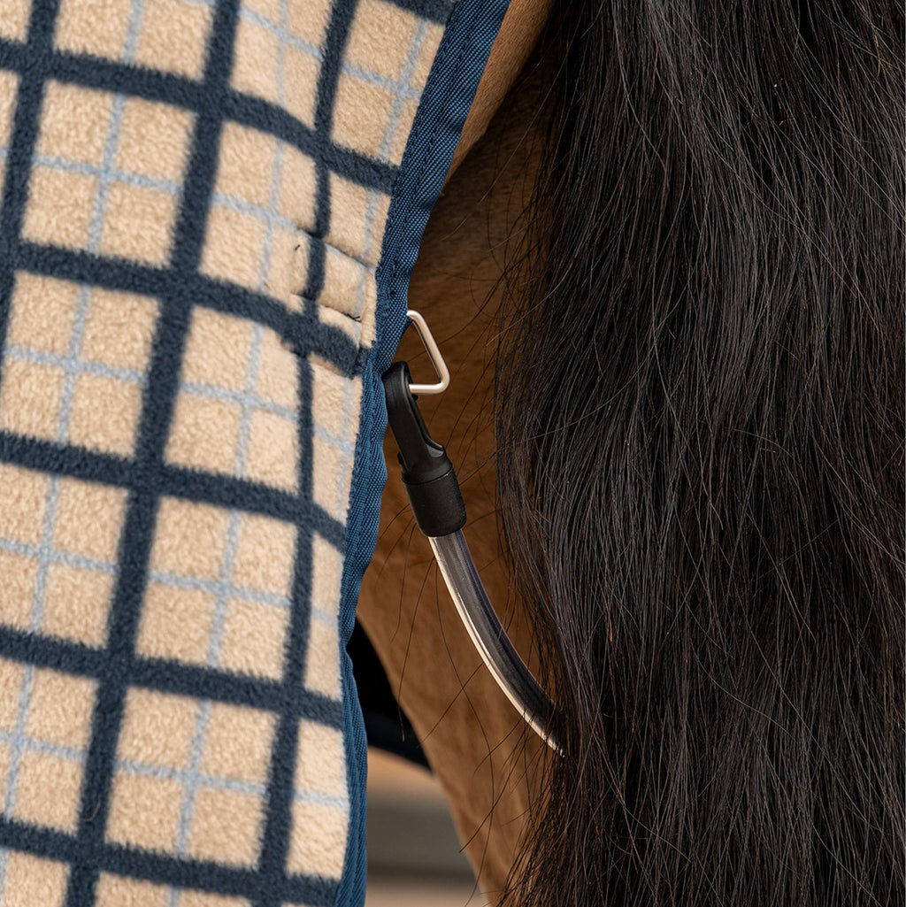 Velder Horsewear Premium Fleece Cooler with Collar Navy Check
