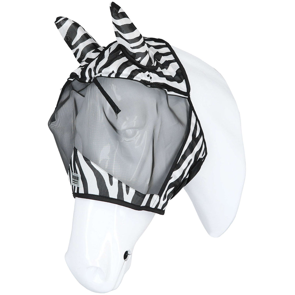 Velder Horsewear Essentials Fliegenmaske Zebra mit Ohren Schwarz/Weiß